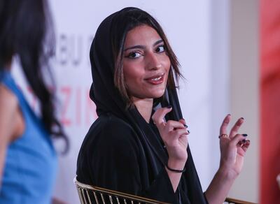 Amna Al Qubaisi, Emirati Formula E racing driver, during the Forbes 30/50 summit. Victor Besa / The National