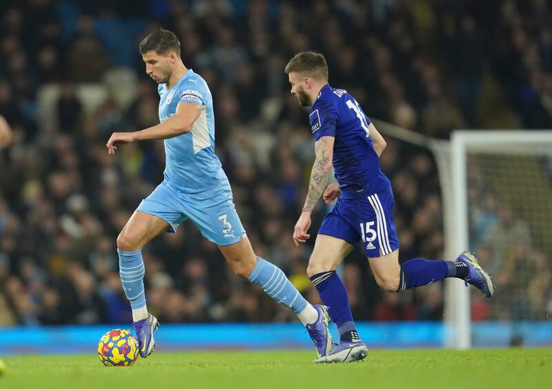 Ruben Dias 7 - Played aggressively to be first to the ball and pressed high to help maintain lengthy spells of pressure for City. AP
