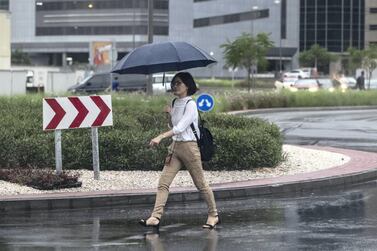 It has been umbrella weather in Dubai thanks to a period of heavy rainfall. Photo: Antonie Robertson/The National