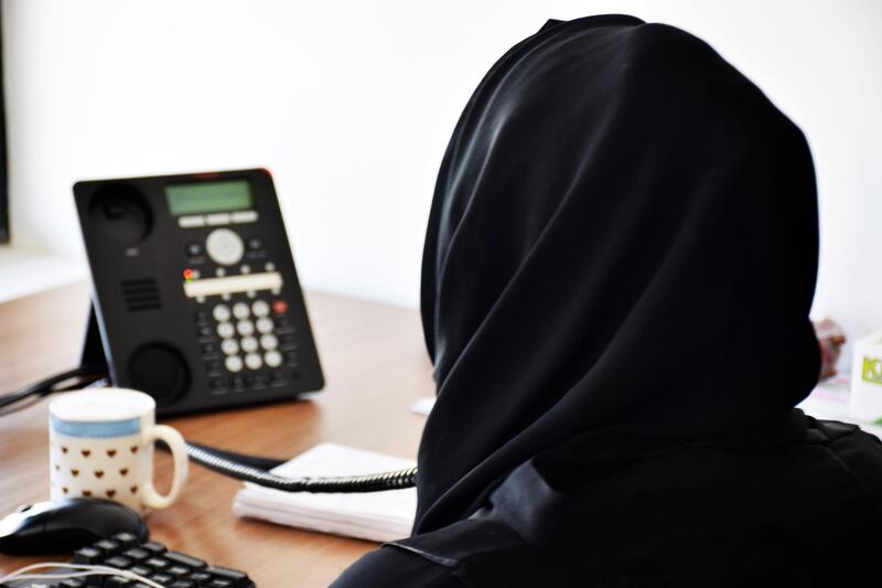 August 11, 2014- Provided photo of the helpline at the Dubai Foundation for Women and Children in Dubai UAE
Courtesy DFWAC