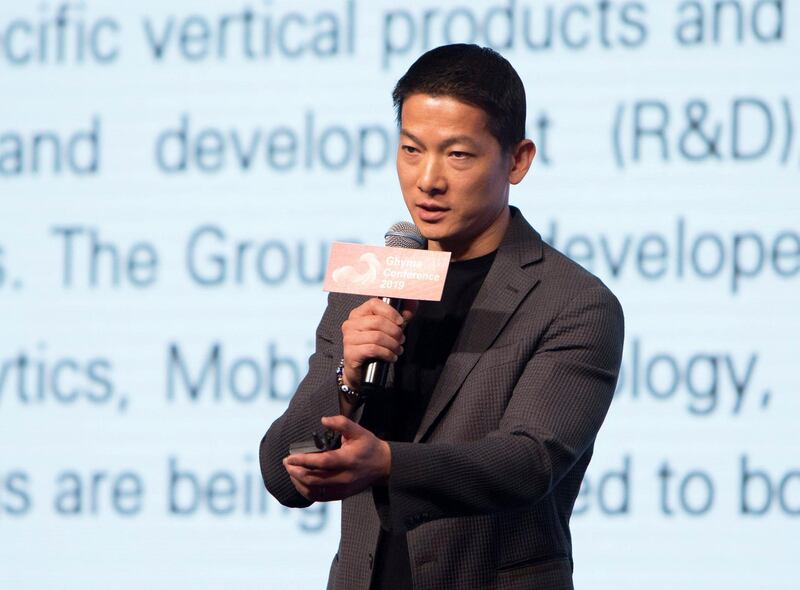 ABU DHABI, UNITED ARAB EMIRATES - Peng Xiao, CEO, Group 42 at the Alibaba Cloud Internet Summit at Jumeirah at Etihad Towers, Abu Dhabi.  Ruel Pableo for The National 