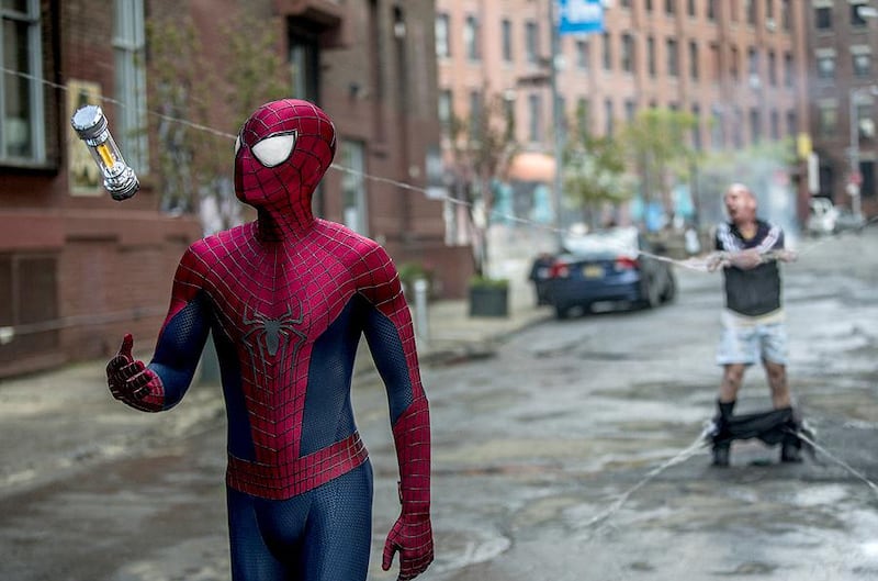 The Amazing Spider Man 2 stars Andrew Garfield, Emma Stone, Jamie Foxx as Electro and Dane DeHaan as Green Goblin. Courtesy Marvel Enterprises