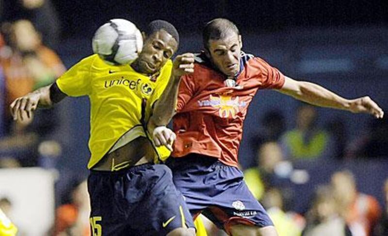 Walter Pandiani, right, is finally finding himself a regular starting berth in his career at Osasuna.