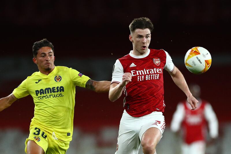 Kieran Tierney 6 - The Scottish defender found Pepe with an intricate flick after the restart and looked brighter after Chukwueze was withdrawn. The 23-year-old’s pressure against Moreno may have kept the game in the balance when presented with Villarreal’s best chance of the game. Reuters
