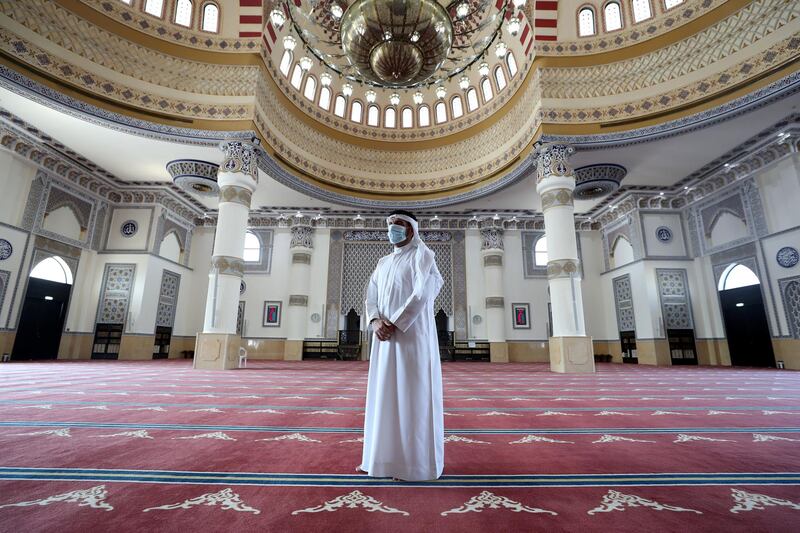 Dubai, United Arab Emirates - December 03, 2020: Dr Faris the imam at Al Farooq Omar Bin Al Khattab Mosque. Thursday, December 3rd, 2020 in Dubai. Chris Whiteoak / The National