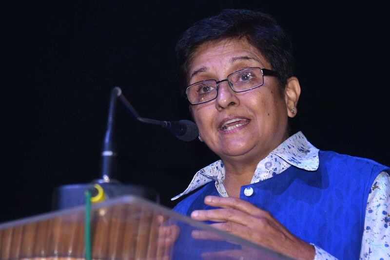 Former Indian police officer and social activist, Kiran Bedi, was nominated by the ruling Bharatiya Janata Party (BJP) to run for Delhi’s top job in the February 7, 2014 city assembly election. Narinder Nanu/AFP Photo
