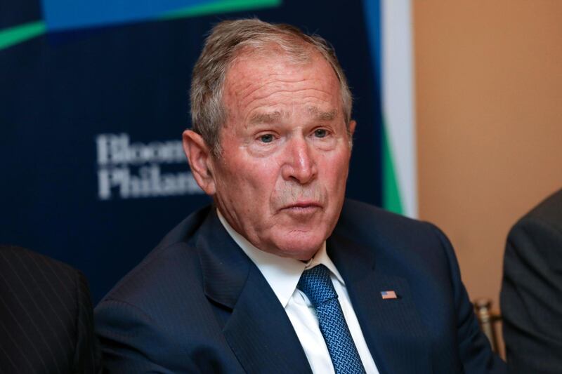 Former U.S. President George W. Bush pauses while speaking during the Bloomberg Global Business Forum in New York, U.S., on Wednesday, Sept. 25, 2019. The third annual Forum brings together important global leaders from the public and private sectors to address the threats from global warming to economic prosperity and examine the opportunities for solutions. Photographer: Bess Adler/Bloomberg
