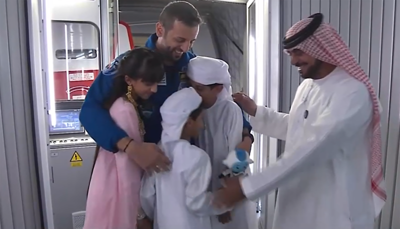 The Emirati astronaut returned to the UAE on Monday. Photo: Abu Dhabi Media
