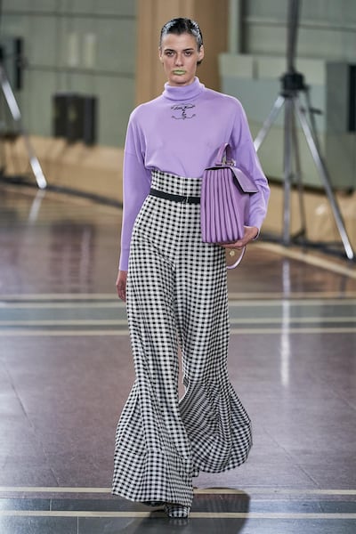 Wide trousers are a key trend, as seen at Emilia Wickstead ss20