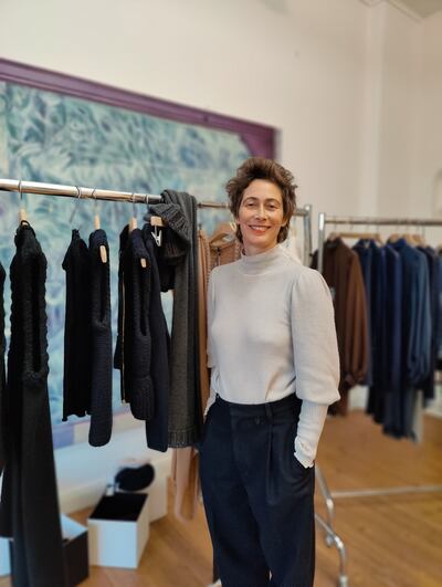 Sustainable fashion designer Antje Pugnat at her Berlin studio. Photo: Kalpana Sunder