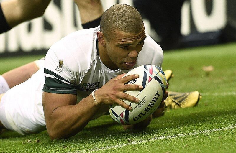 South Africa's Bryan Habana scores a try during their Pool B win over Scotland on Saturday. Lionel Bonaventure / AFP / October 3, 2015