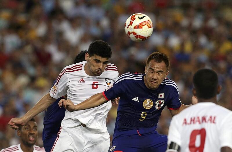 Mohanad Salem in action during his man-of-the-match display against Japan in the 2015 Asian Cup quarter-final. Steve Christo / Reuters