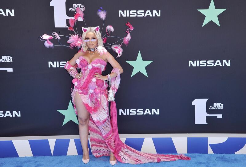 Doja Cat arrives at the BET Awards on June 23, 2019, in Los Angeles. AP