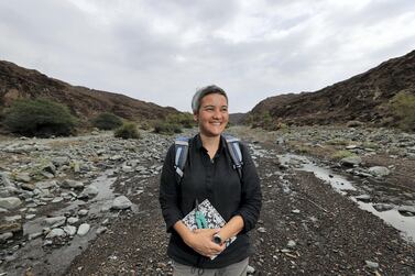 The plants of the Ru'us Al Jibbal and Hajjar Mountains are being recorded by botanist Marina Tsaliki for the RAK government before they are lost to quick paced development. Chris Whiteoak / The National