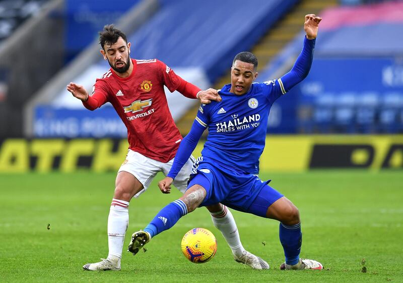 Youri Tielemans - 6: Caught ball watching when Fernandes was allowed free header in box in first half but redeemed himself minutes later with vital sliding tackle to halt a dangerous United counter-attack. Getty