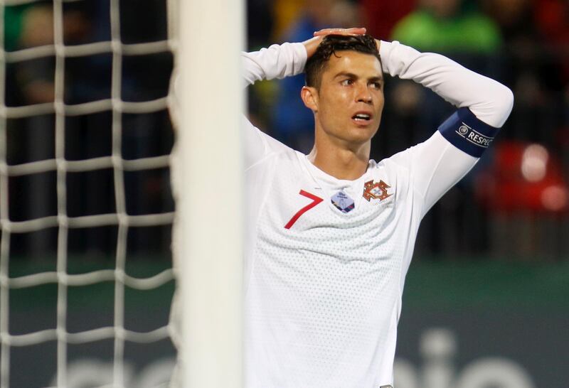 Cristiano Ronaldo of Portugal reacts after a missed chance. EPA