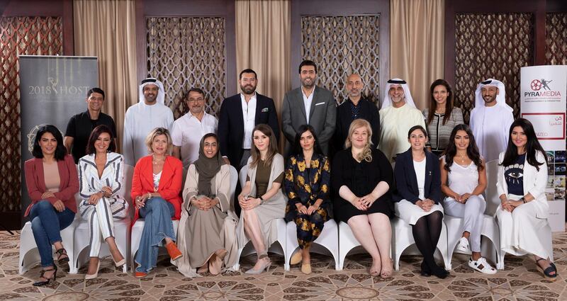 The judging panel for the International Emmy Awards met in Abu Dhabi on Saturday. Courtesy Pyramedia