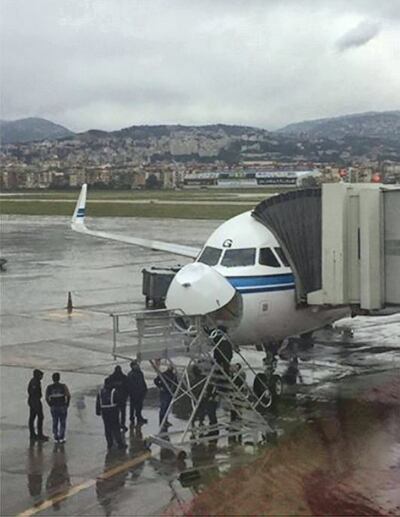 Photos of the damaged plane have been widely circulated on Twitter 