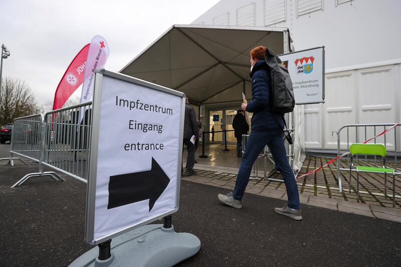 Visitors arrive to receive doses of the Pfizer-BioNTech Covid-19 vaccine at a vaccination center in Wurzburg, Germany, on Monday, Jan. 4, 2021. Germany is poised to extend stricter lockdown measures beyond Jan. 10 amid criticism over alleged failures in the government’s fledgling vaccination program. Photographer: Alex Kraus/Bloomberg