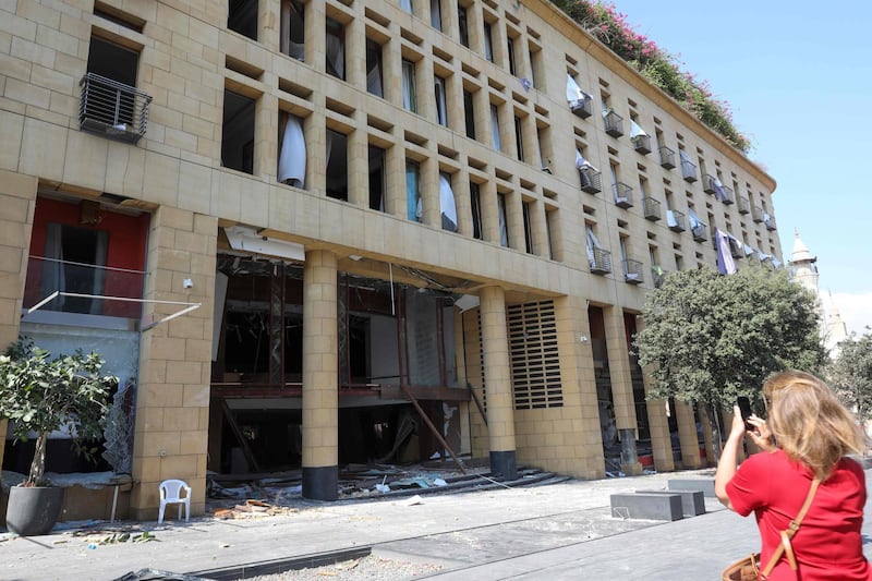 The curtains in the rooms of the Le Gray hotel in the Lebanese capital Beirut swaying in the wind.   AFP