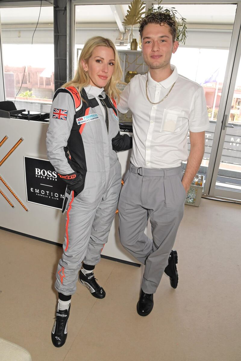 MARRAKESH, MOROCCO - FEBRUARY 29:  Ellie Goulding and Rafferty Law attend The ABB FIA Formula E 2020 Marrakesh E-Prix on February 29, 2020 in Marrakesh, Morocco.  (Photo by David M. Benett/Dave Benett/Getty Images for Formula E)