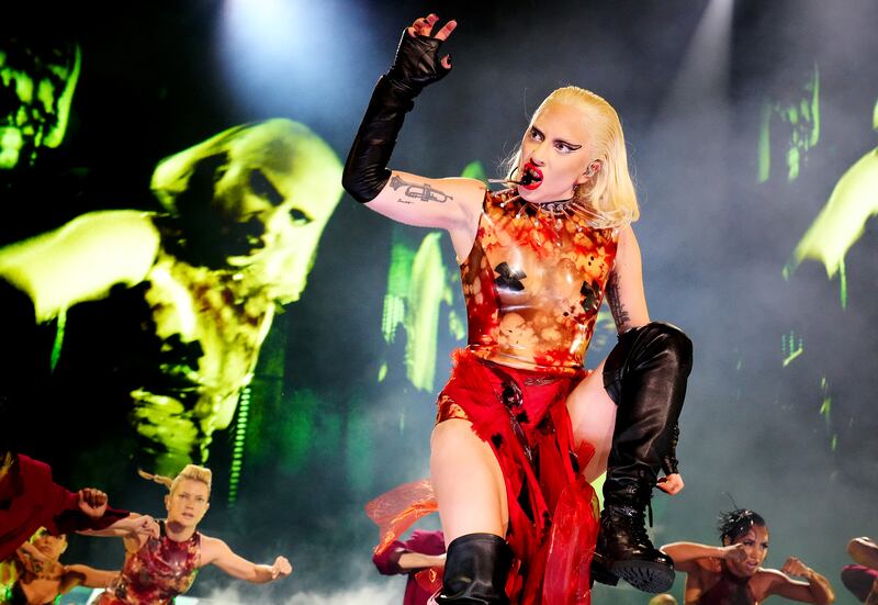 Lady Gaga performs onstage as part of The Chromatica Ball Tour at Dodger Stadium in Los Angeles, California. Getty Images