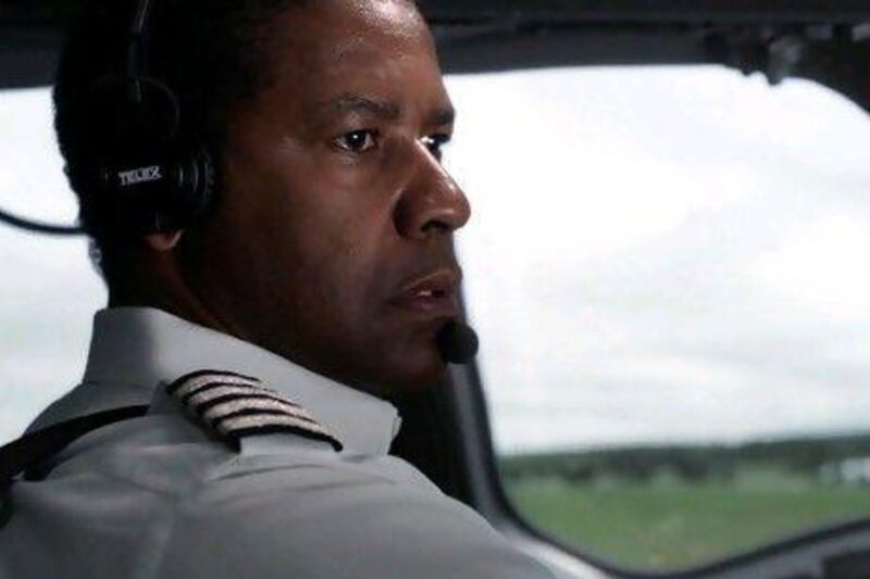 Denzel Washington plays the commercial pilot Captain Whip Whitaker in Robert Zemeckis's film Flight. Paramount Pictures