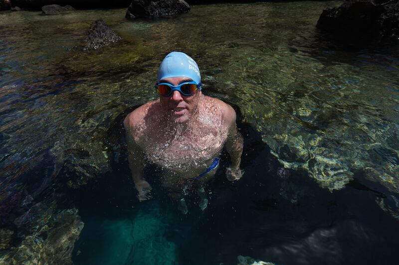 Pugh became the first person to complete a long-distance swim in all five oceans of the world in 2006. Photo: Steve Benjamin/Lewis Pugh Foundation