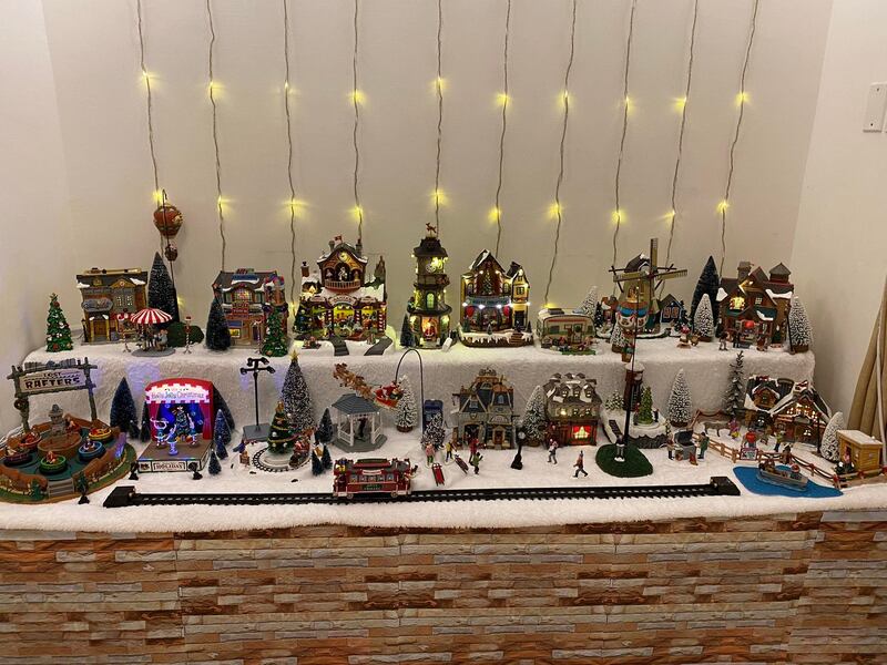 DeLa Roca has a collection of miniatures she has used to create a winter wonderland. Photo: Jinna Cabel Dela Roca