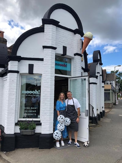 Moooh! Ice Cream in Cranleigh. Owners Mike and Amanda Carter have closed their shop during lockdown three and are relying on local deliveries instead. Courtesy Moooh!