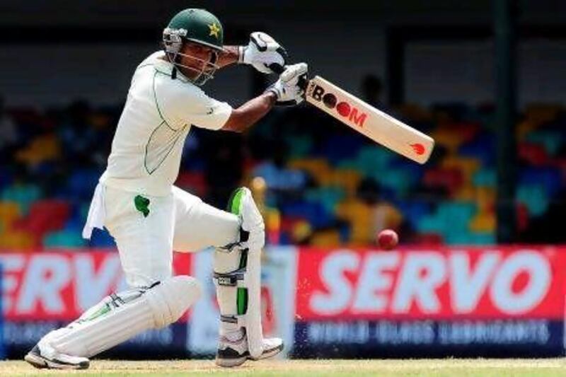 Mohammad Hafeez, the Pakistan vice-captain, faced 281 deliveries to end day one of the second Test in Colombo on a personal best score of 172. It was also the opening batsman's fifth Test century. Lakruwan Wanniarachchi / AFP