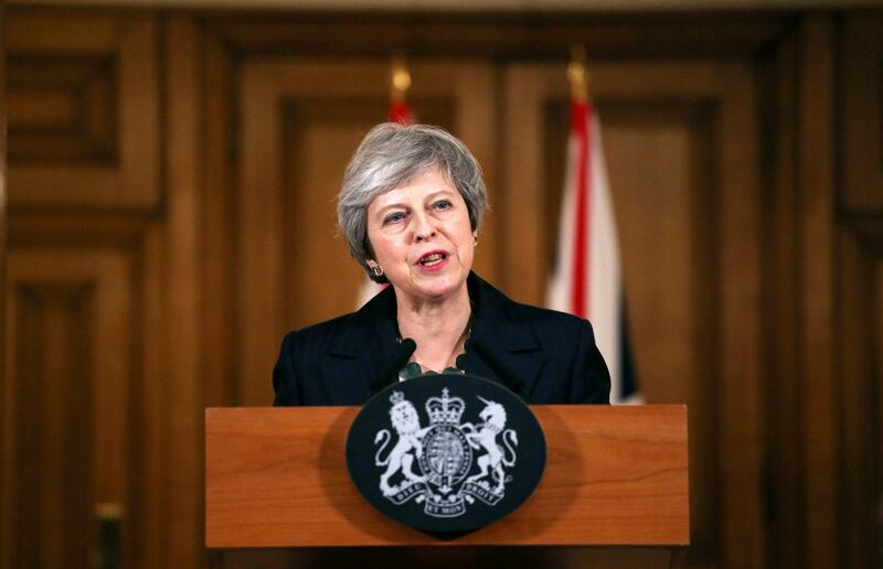 Britain's Prime Minister Theresa May holds a news conference at Downing Street in London, November 15, 2018. Ian Vogler/Pool via Reuters