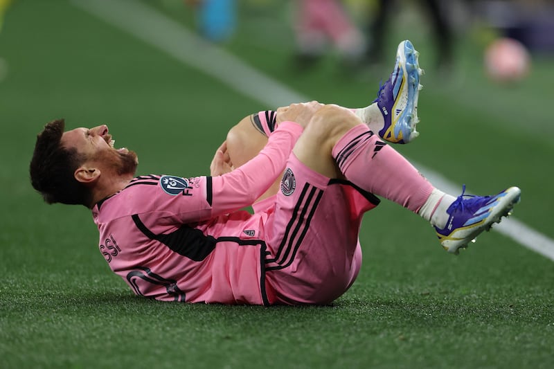Inter's Lionel Messi picks up an injury against Nashville. Getty Images 
