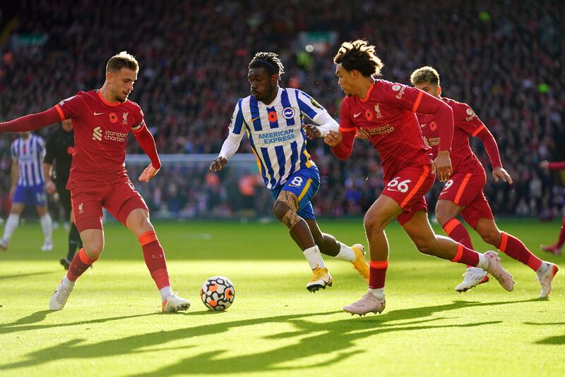 Yves Bissouma - 7: The Malian troubled the defence with his direct running and was unfortunate to hit the post. He was replaced by Mac Allister on the hour. PA