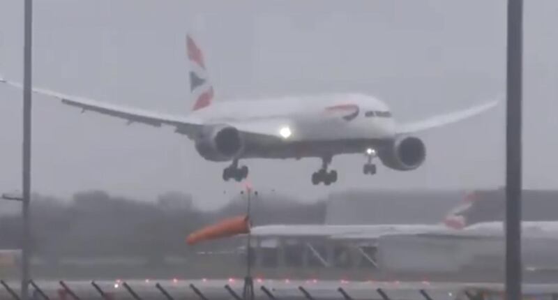 The British Airways flight landed safely after circling the airport. Twitter / Big Jet TV