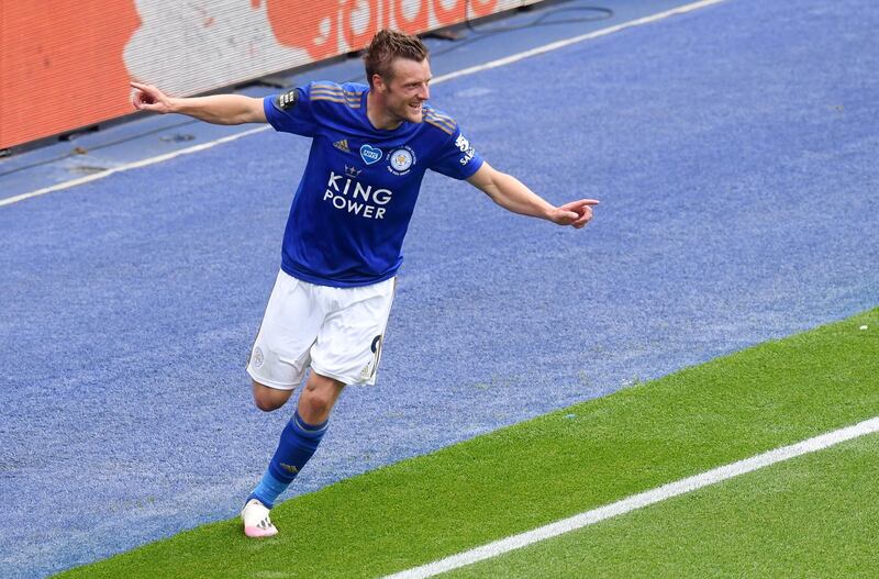 128 goals in 264 appearances (as of April 25, 2022): Jamie Vardy (Leicester City). EPA