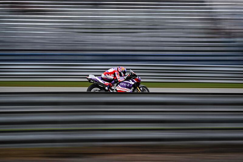 Jorge Martin during the first free practice session at MotoGP Thailand. AFP