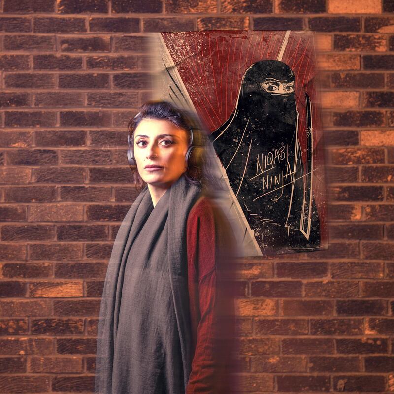 At Toynbee Studios Niqabi Ninja by Cairo born, Glasgow based writer Sara Shaarawi is a graphic-novel style revenge story about one woman’s transformation into a Cairene vigilante, as she attempts to right the wrongs of pervasive male violence.  Courtesy Shubbak Festival