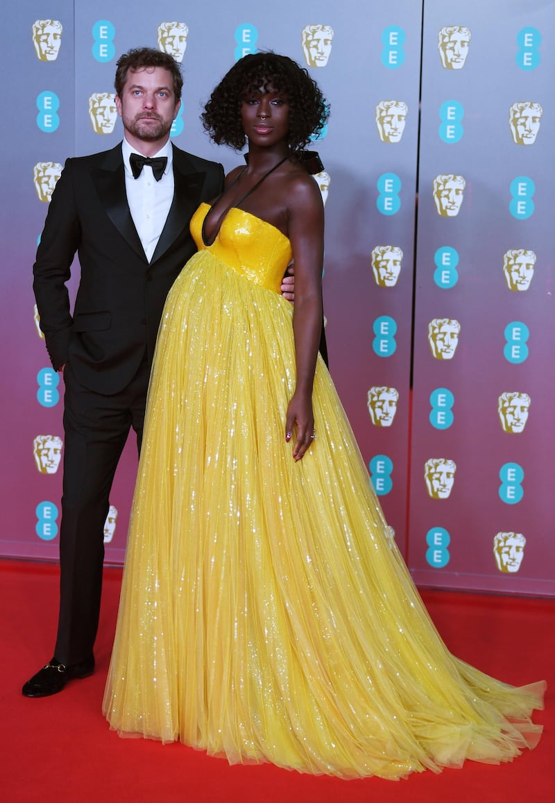 Joshua Jackson and Jodie Turner-Smith arrive at the 2020 EE British Academy Film Awards at London's Royal Albert Hall on Sunday, February 2. EPA