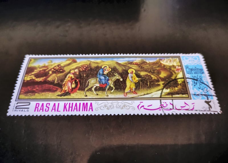 This stamp issued for Christmas 1968 showcases Biblical scenes, demonstrating that tolerance is not new to the UAE. Courtesy Ritz-Carlton