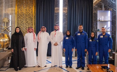 Saudi astronauts meet Crown Prince Mohammed bin Salman. Photo: 
Ali Alghamdi Twitter