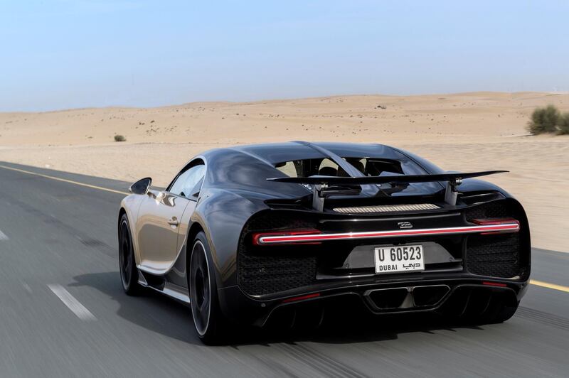 Its mid-mounted engine is quad-turbocharged. Bugatti Automobiles SAS