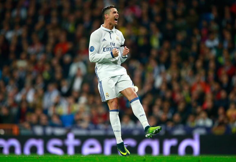 MADRID, SPAIN - DECEMBER 07: Cristiano Ronaldo of Real Madrid reats during the UEFA Champions League Group F match between Real Madrid CF and Borussia Dortmund at the Bernabeu on December 7, 2016 in Madrid, Spain.  (Photo by Gonzalo Arroyo Moreno/Getty Images)