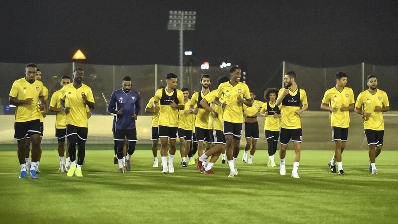 UAE training ahead of this week's WC qualifier against Indonesia