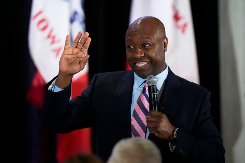 Senator Tim Scott of South Carolina is gauging voter support to explore a presidential campaign. AP