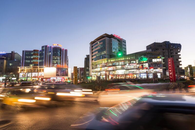 addis abeba, bei Nacht, Zentrum