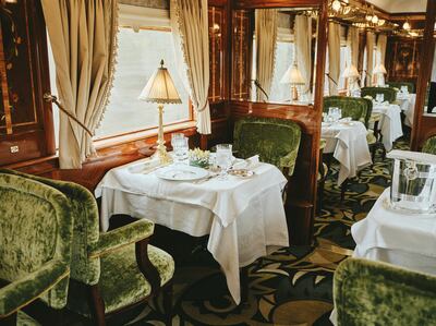 The Venice Simplon-Orient-Express dining car. Photo: Belmond