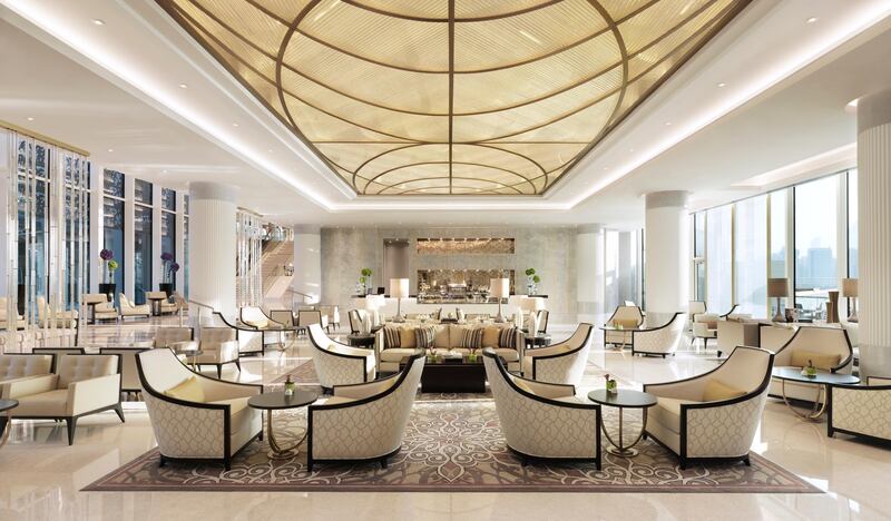 A handout photo of Al Meylas Lobby Lounge at Four Seasons Hotel Abu Dhabi at Al Maryah Island (Courtesy: Four Seasons Hotel Abu Dhabi at Al Maryah Island) *** Local Caption ***  wk18no-tr-insider-almaryah02.jpg