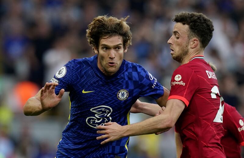 Marcos Alonso - 6: The Spaniard came under huge pressure from Salah, Alexander-Arnold and Elliott but stuck to his task. He manewas not able to range forward as much as usual. EPA