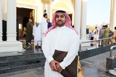 Ali Ansari after Eid Al Fitr prayers at Al Farooq Omar Bin Al Khattab Mosque in Dubai. Pawan Singh / The National